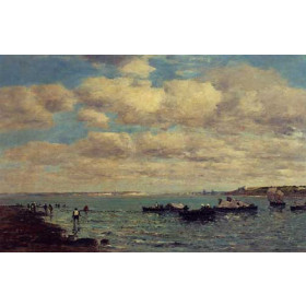 Eugene-Louis Boudin - Camaret, Fishermen and Boats