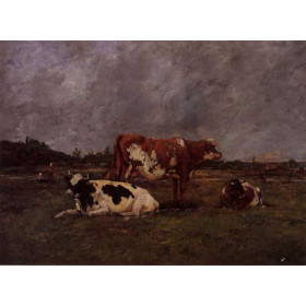 Eugene-Louis Boudin - Cows in Pasture