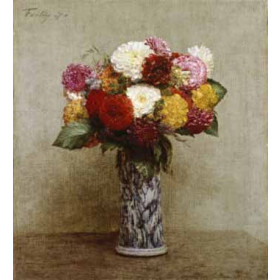 Eugene-Louis Boudin - Dahlias in a Chinese Vase