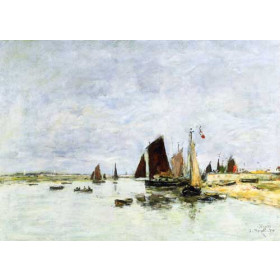 Eugene-Louis Boudin - Etaples, Boats in Port