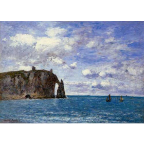 Eugene-Louis Boudin - Etretat, La Falaise dAval