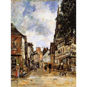 Eugene-Louis Boudin - Fervaques, a Village Street