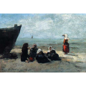 Eugene-Louis Boudin - Fisherwives Waiting for the Boats to Return