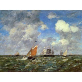 Eugene-Louis Boudin - Fishing Boats