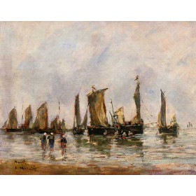 Eugene-Louis Boudin - Fishing Boats at Berck