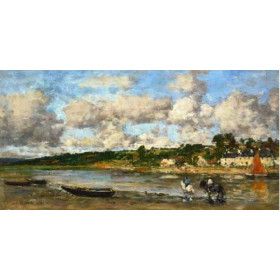 Eugene-Louis Boudin - Le Faou, Brittany, Banks of the River