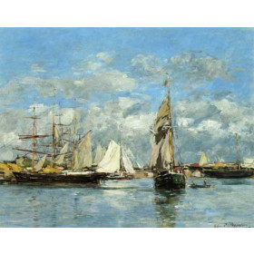 Eugene-Louis Boudin - Port of Trouville, High Tide