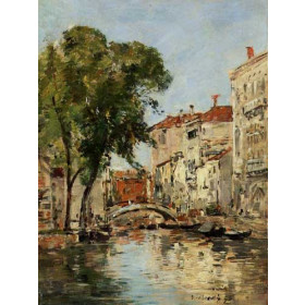 Eugene-Louis Boudin - Small Canal in Venice