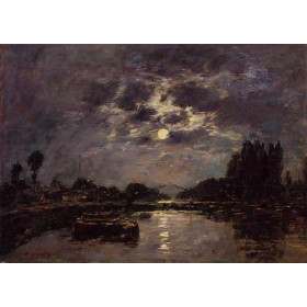 Eugene-Louis Boudin - The Effect of Moonlight