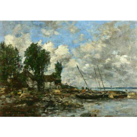 Eugene-Louis Boudin - The Shore at Plougastel