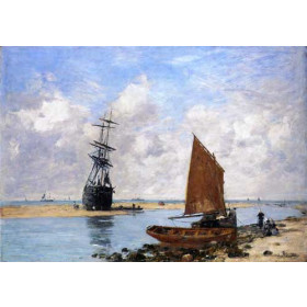 Eugene-Louis Boudin - The Trouville Chanel, Low Tide