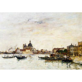 Eugene-Louis Boudin - Venice, the Mole at the Entrance of the Grand Canal and the Salute