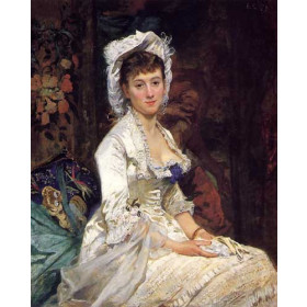 Eva Gonzales - Portrait of a Woman in White