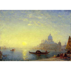 Felix Ziem - Santa Maria della Salute at Sunset