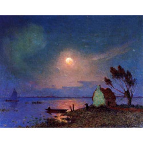 Ferdinand du Puigaudeau - Pont-Aven in the Moonlight