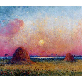 Ferdinand du Puigaudeau - Wheat Stack at Sunset