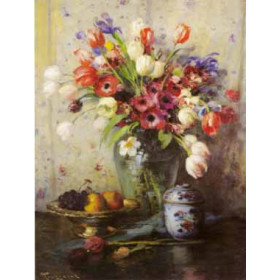 Fernand Toussaint - Spring Flowers and Ginger Jar