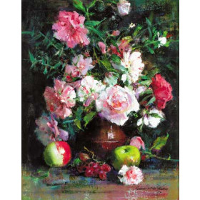 Floral Still Life with Fruits