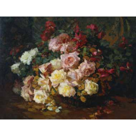 Franz Arthur Bischoff - Mixed Bouquet of Roses