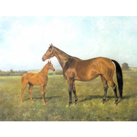 Franz Reichmann - A Mare and Foal in a Landscape