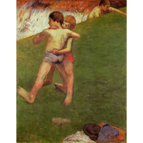 Gauguin, Paul - Breton Boys Wrestling