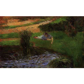 Gauguin, Paul - Pond with Ducks (also known as Girl Amusing Herself)