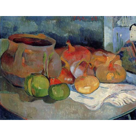 Gauguin, Paul - Still Life with Onions, Beetroot and a Japanese Print