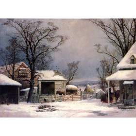 George Henry Durrie - Farmyard, Winter