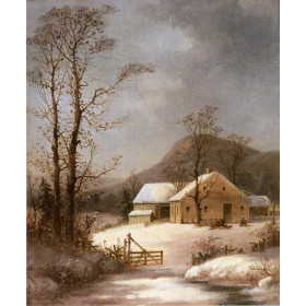 George Henry Durrie - Winter Farmyard