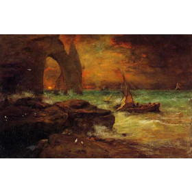 George Inness - Sunset, Etretat