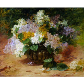 Georges Jeannin - A Still Life of Lilacs