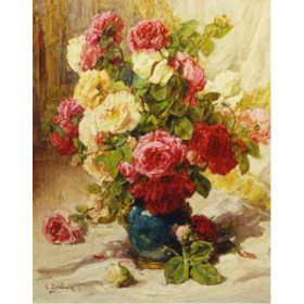 Georges Jeannin - Still Life of Roses in a Vase