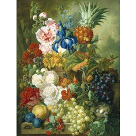 Georgius van Os - Rich Still Life of Summer Flowers