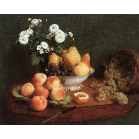 Henri Fantin-Latour - Flowers & Fruit on a Table