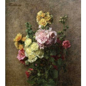 Henri Fantin-Latour - Hollyhocks without Vase