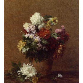 Henri Fantin-Latour - Large Bouquet of Chrysanthemums