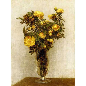 Henri Fantin-Latour - Roses Lying on Gold Velvet