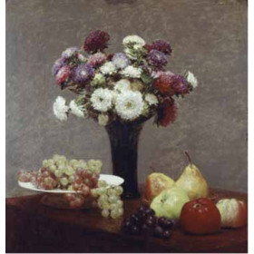 Henri Fantin-Latour - Still Life with Dahlias and Fruit