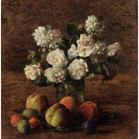 Henri Fantin-Latour - Still Life, Roses and Fruit