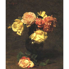 Henri Fantin-Latour - White and Pink Roses