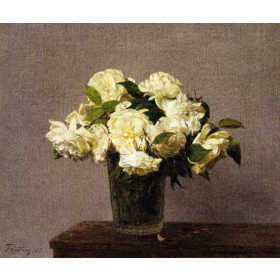 Henri Fantin-Latour - White Roses in a Vase