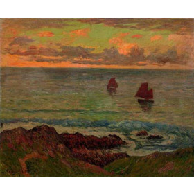 Henri Moret - Evening at Doelan