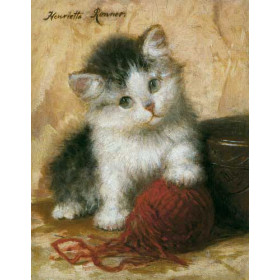 Henriett Ronner - Kitten in Mischief