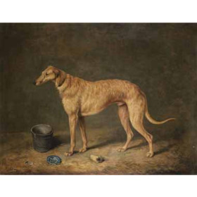 Henry Alken - A Deerhound in a Stable Interior