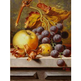 Henry George Todd - Still Life of Fruit on a Stone Ledge