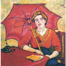 Hermann Max Pechstein - Girl in Red with a Parasol