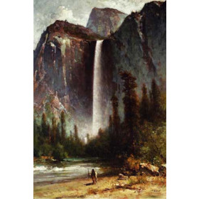 Hill, Thomas - Ahwahneechee - Piute Indian at Bridal Veil Falls, Yosemite