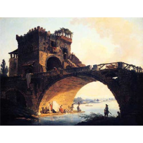 Hubert Robert - The Old Bridge