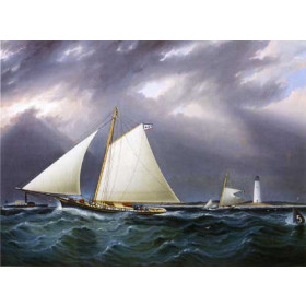 James E. Buttersworth - The Match between the Yachts Vision and Meta - Rough Weather