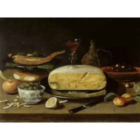 Jan Kessel - Still Life with Facon de Venise Wineglass, Cheese